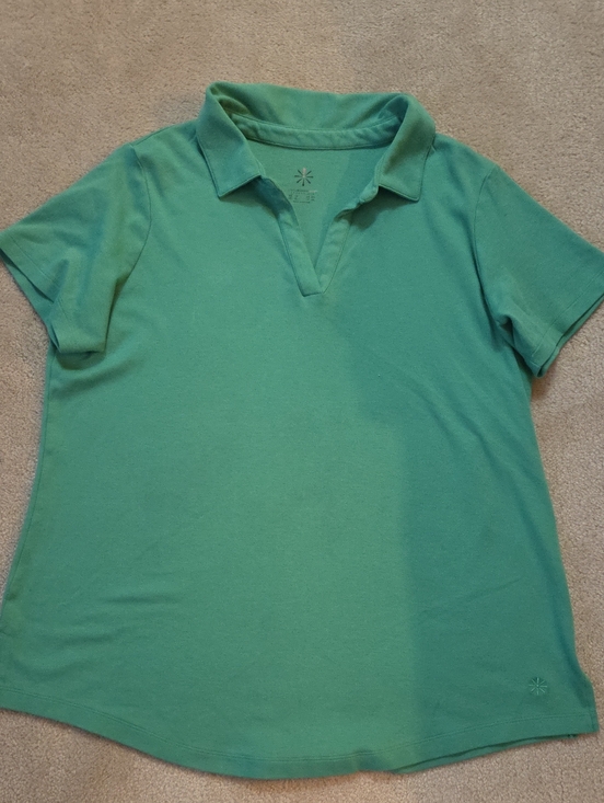 Isaac Mizrahi Tops - Isaac Mizrahi Teal Short-Sleeve Polo Top